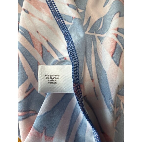 Lane Bryant Womens Tropical Palm Print Ruffle Neck Short Sleeve Top Size 18/20 - Picture 6 of 9